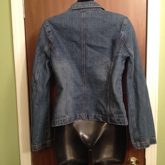 Jean Jacket Blazer Mod Flowers Boho Jean Jacket - Picture 4 of 9